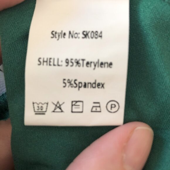 Women’s Preppy Pleated Athletic Skirt with Shorts Elastic Waist Green Large - Picture 5 of 6